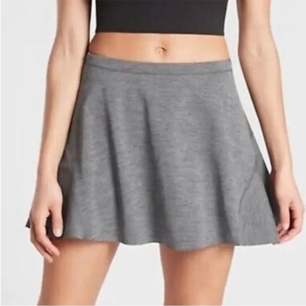 ATHLETA Match Point Skort Grey Heather Pickleball Tennis Golf Active Size XS